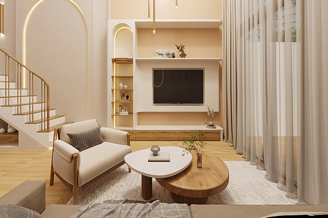 Thiết Kế Nội Thất Nhà Phố Chị Hạnh Bửu Long